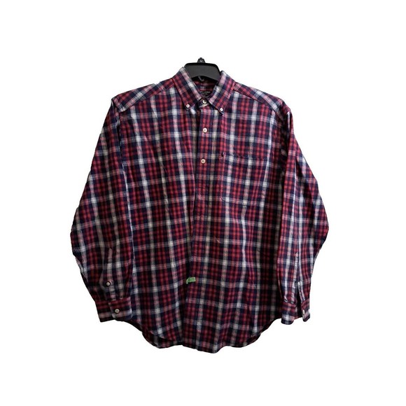 Vtg Ralph Lauren Polo Jeans Co Shirt Mens M Blue Red Plaid Button Up Heavyweight - Picture 5 of 7